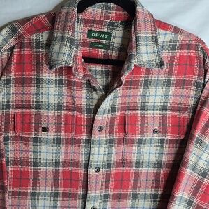 Orvis Flannel Shirt Jacket Active Fit Sustainable Country Outdoor Barn Lagenlook